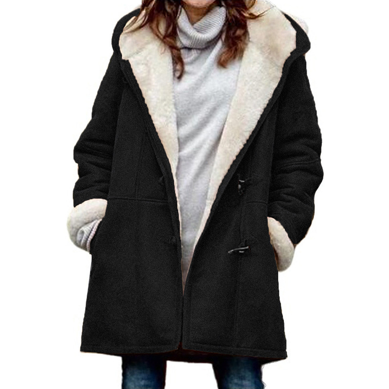 Fleece Jacke mit Kapuze für Damen
