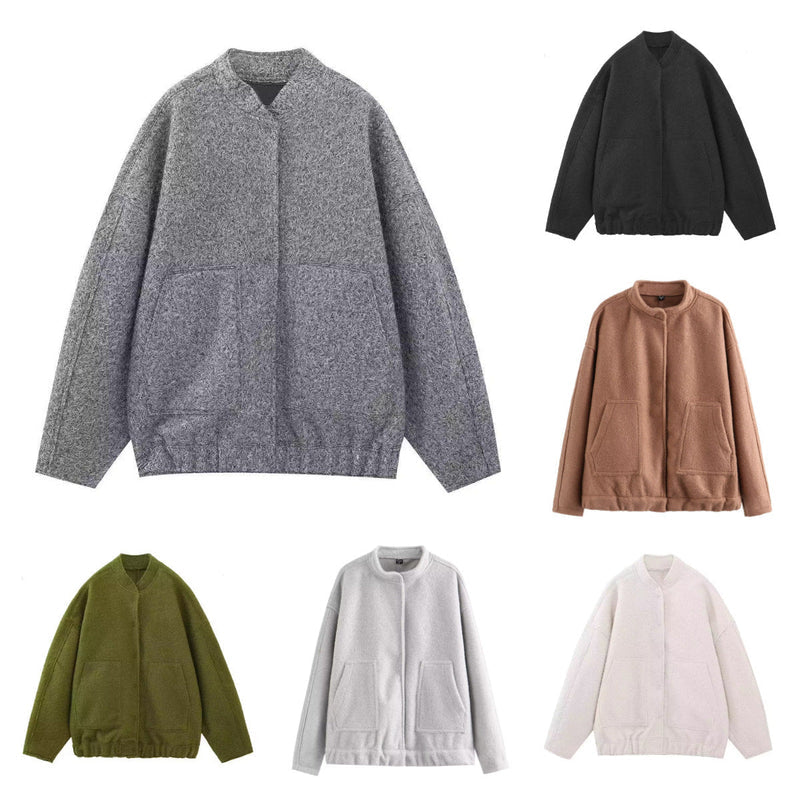 Fleecejacke mit Taschen und elastischem Bund für Damen