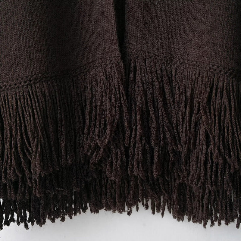 Fransen Cardigan mit Knopfverschluss für Damen