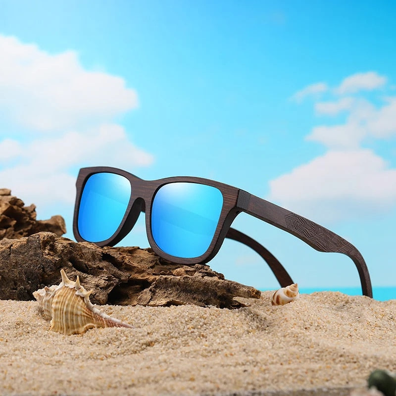 Unisex-Sonnenbrille aus Bambus mit polarisierten UV400-Gläsern