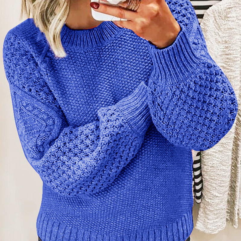 Gemütlicher Strickpullover für Damen mit Langarm