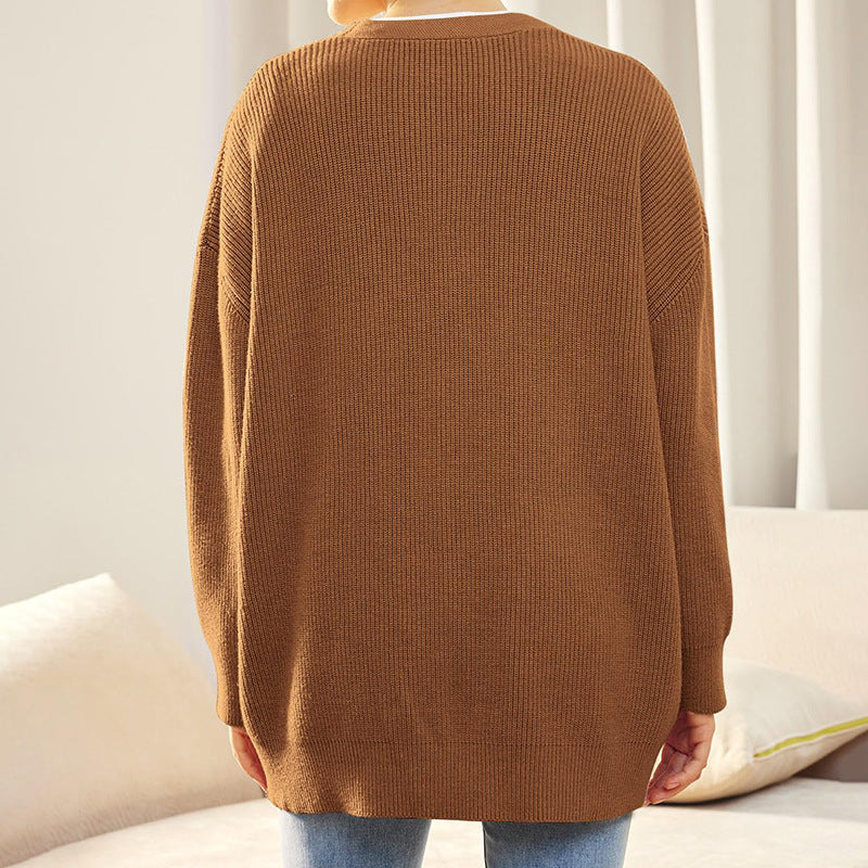 Gerippte Strickjacke für Damen in Plus Size