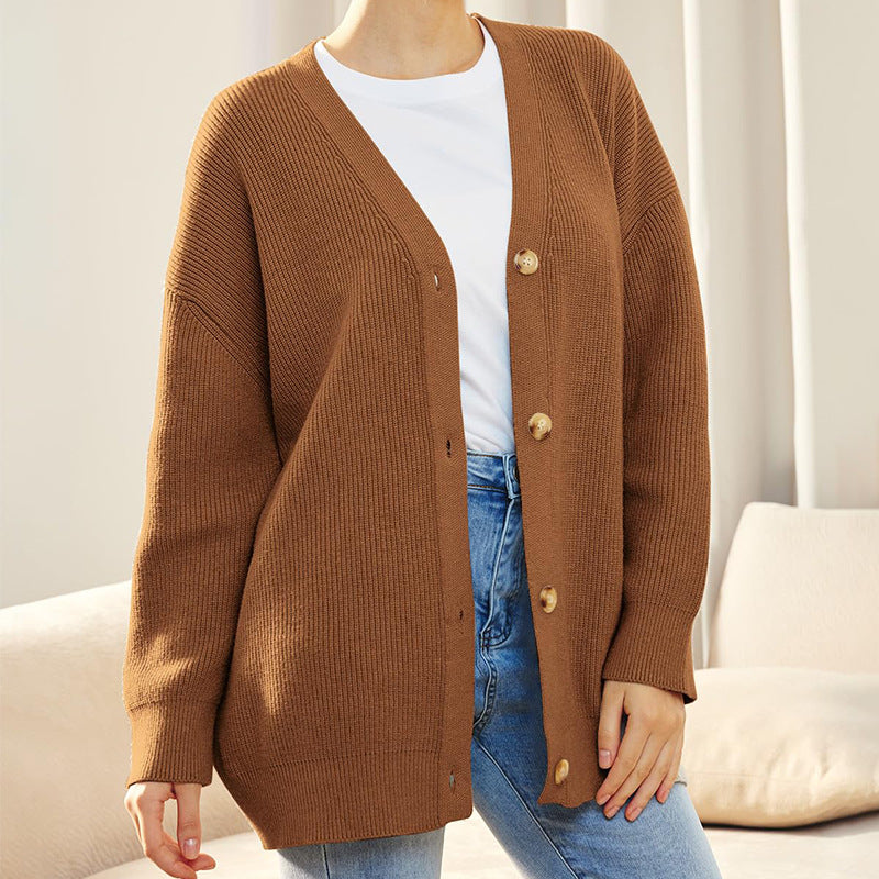Gerippte Strickjacke für Damen in Plus Size