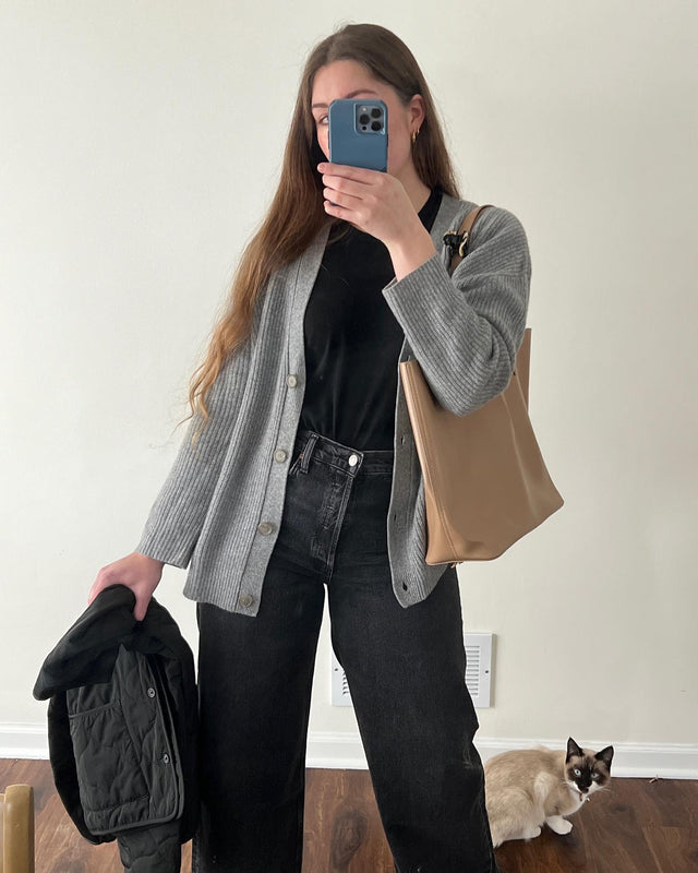 Gerippte Strickjacke für Damen in Plus Size
