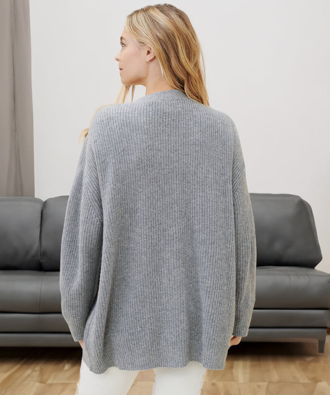 Gerippte Strickjacke für Damen in Plus Size