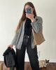 Gerippte Strickjacke für Damen in Plus Size