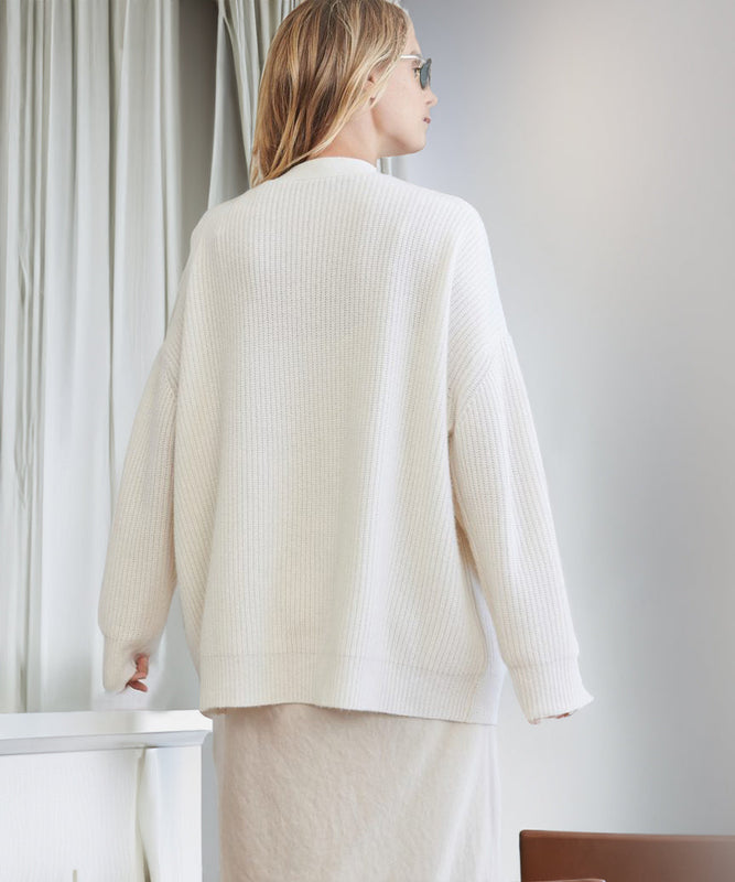 Gerippte Strickjacke für Damen in Plus Size