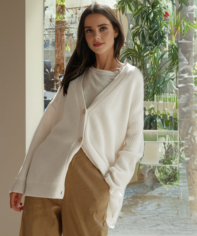 Gerippte Strickjacke für Damen in Plus Size