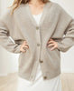 Gerippte Strickjacke für Damen in Plus Size