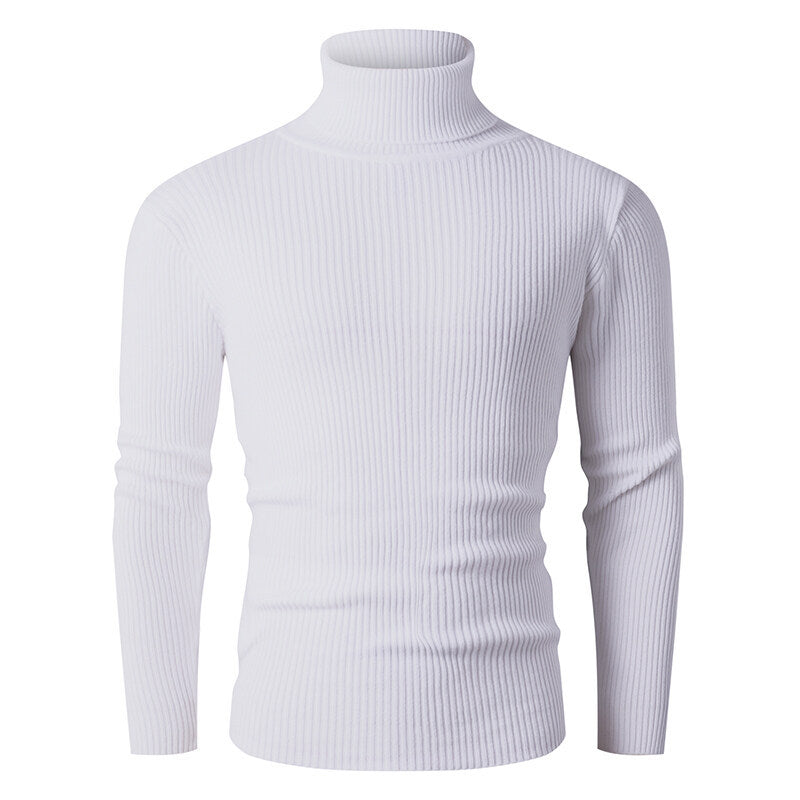 Gerippter Rollkragenpullover für Herren