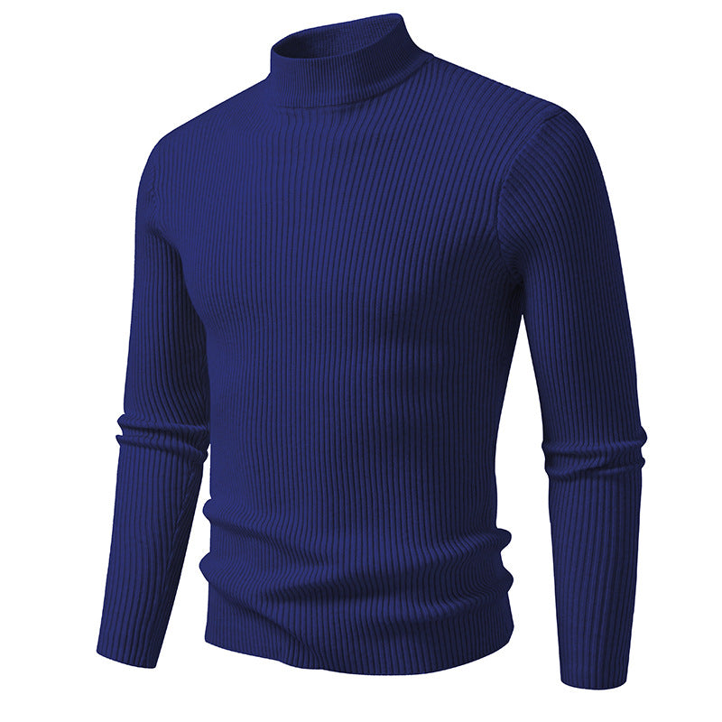 Gerippter Rollkragenpullover mit Stretchanteil für Herren