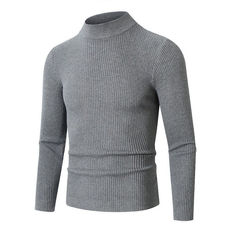 Gerippter Strickpullover mit Rollkragen für Herren