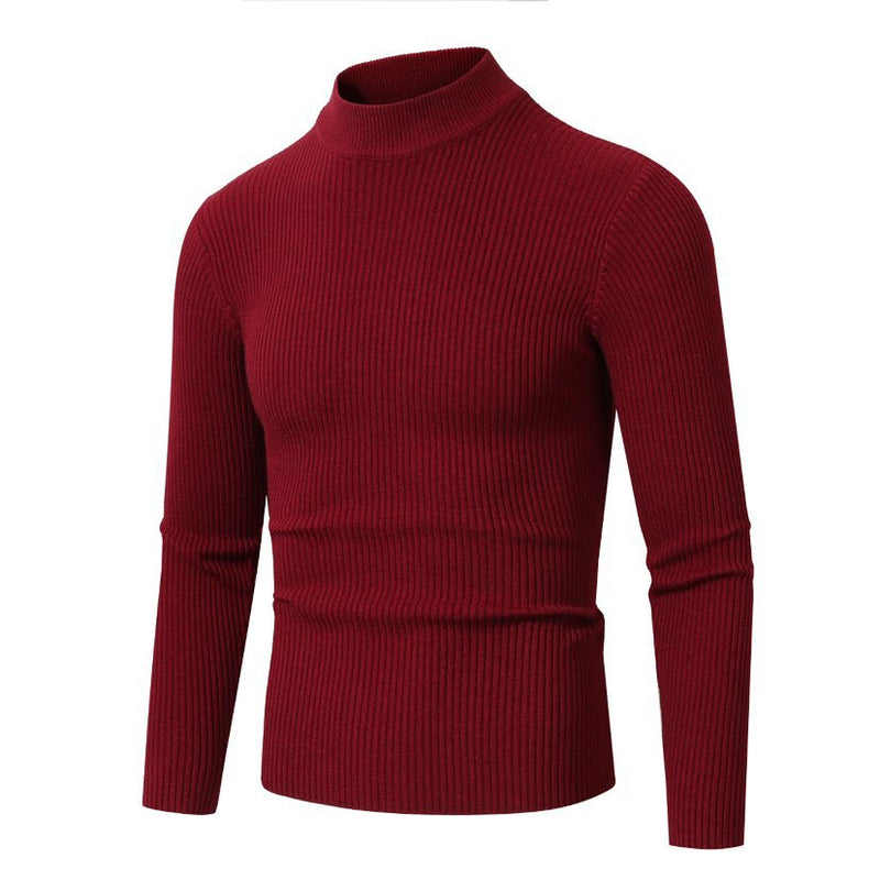 Gerippter Strickpullover mit Rollkragen für Herren