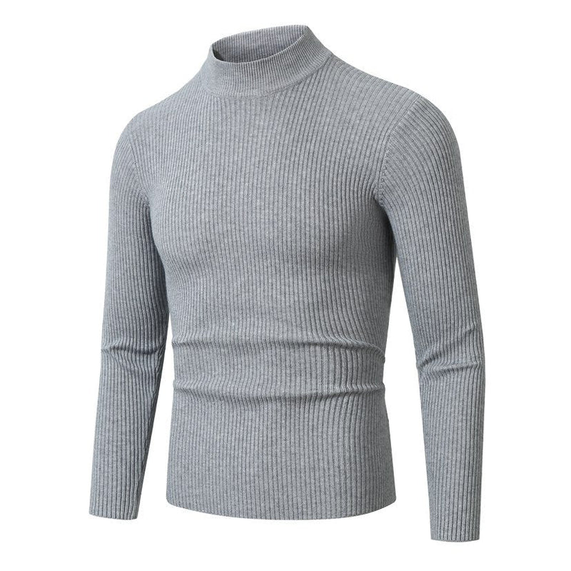 Gerippter Strickpullover mit Rollkragen für Herren