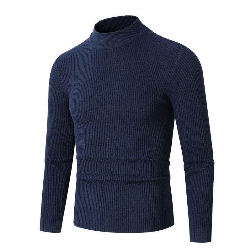 Gerippter Strickpullover mit Rollkragen für Herren