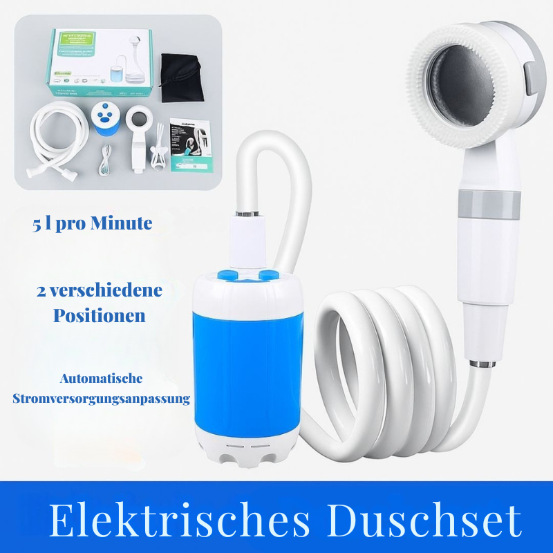 Unisex-Outdoor-Dusche mit Schlauch und Durchflussregler