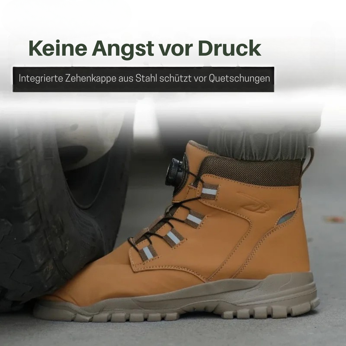 Sicherheitsschuhe für Herren mit Stahlkappe und Drehschnürung