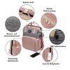 Unisex-Windelrucksack mit klappbarem Kinderbett und USB-Anschluss