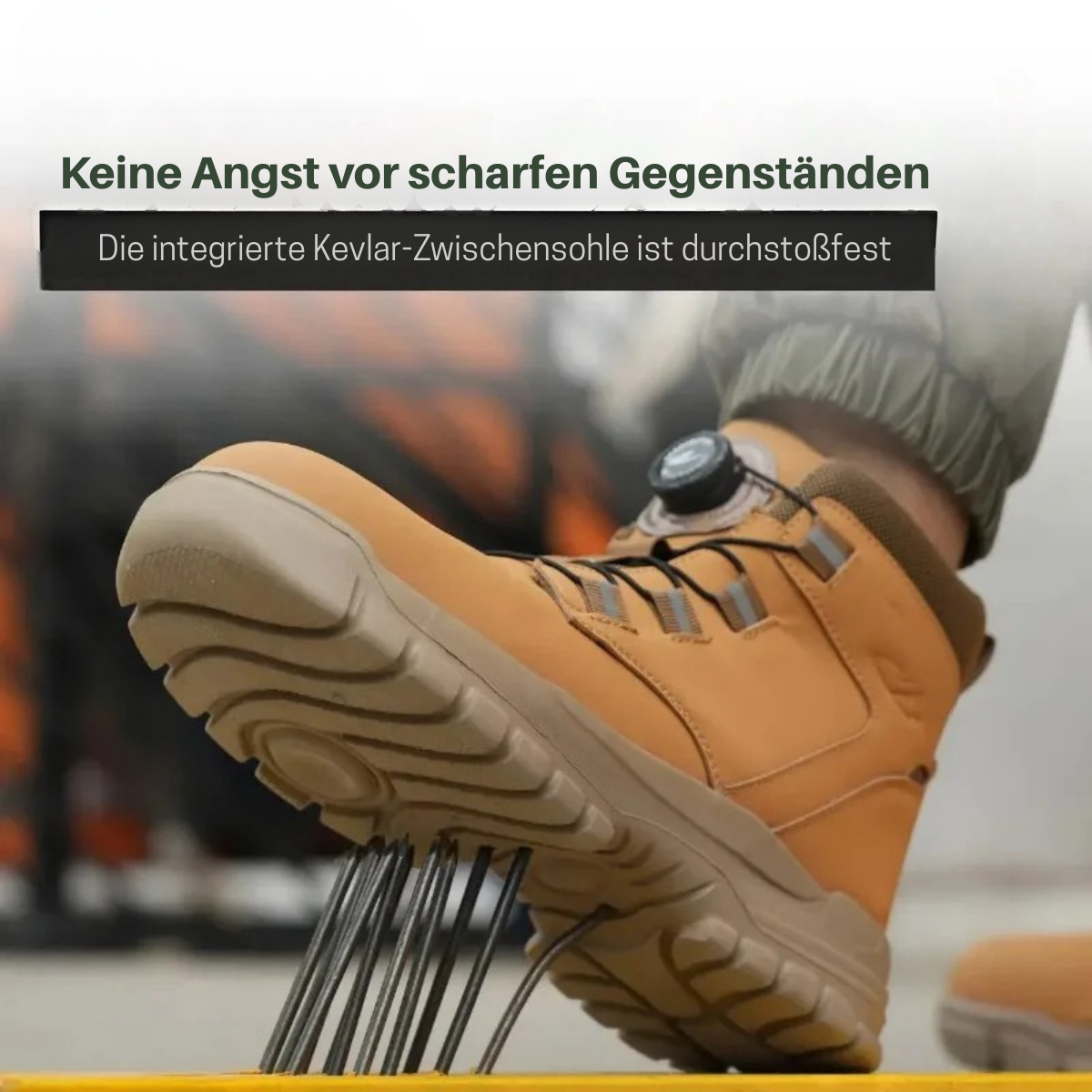 Sicherheitsschuhe für Herren mit Stahlkappe und Drehschnürung
