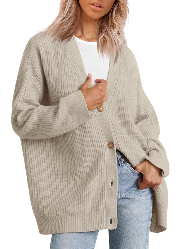 Gestreifte Strickjacke für Damen im Oversize-Stil