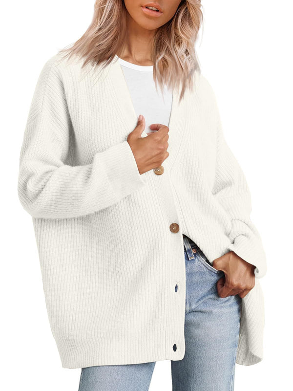 Gestreifte Strickjacke für Damen im Oversize-Stil