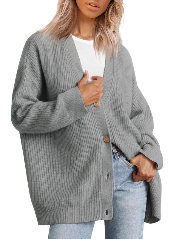 Gestreifte Strickjacke für Damen im Oversize-Stil