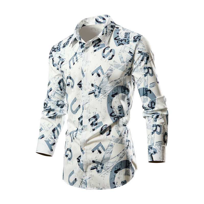 Gestreiftes Langarmhemd für Herren