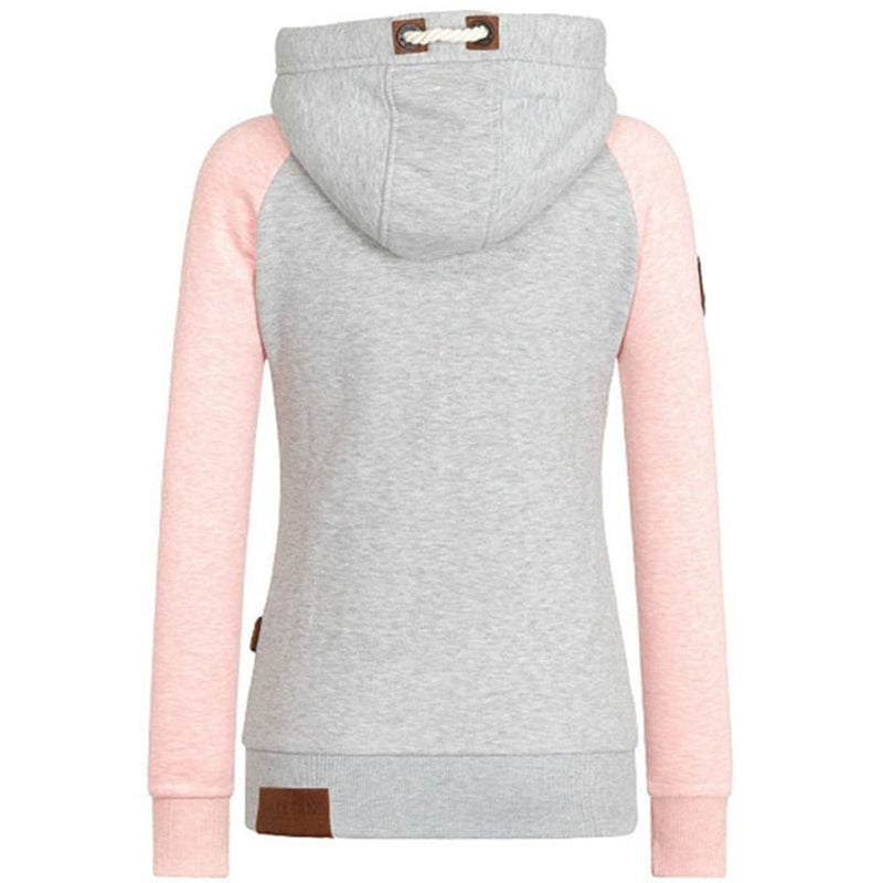 Gestrickter Kapuzenpulli mit Reißverschluss für Damen