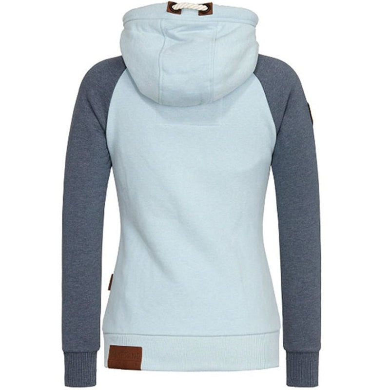 Gestrickter Kapuzenpulli mit Reißverschluss für Damen