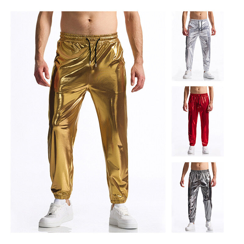 Glänzende Freizeitjacke mit Reißverschlusstaschen für Herren