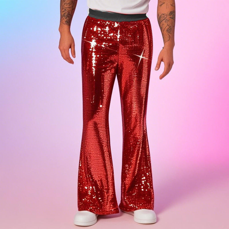 Glitzernde Paillettenhose im Disco-Stil für Herren