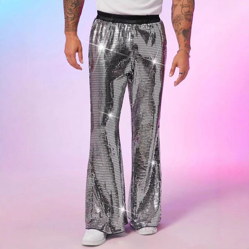 Glitzernde Paillettenhose im Disco-Stil für Herren