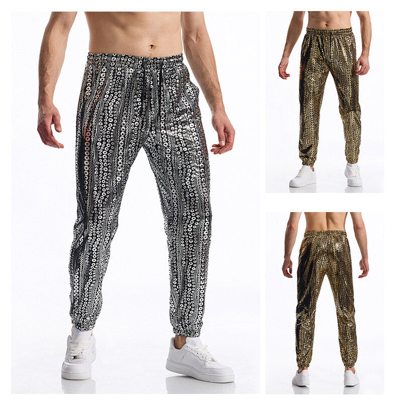 Glitzernde Party-Hose mit Hosenträgern für Herren