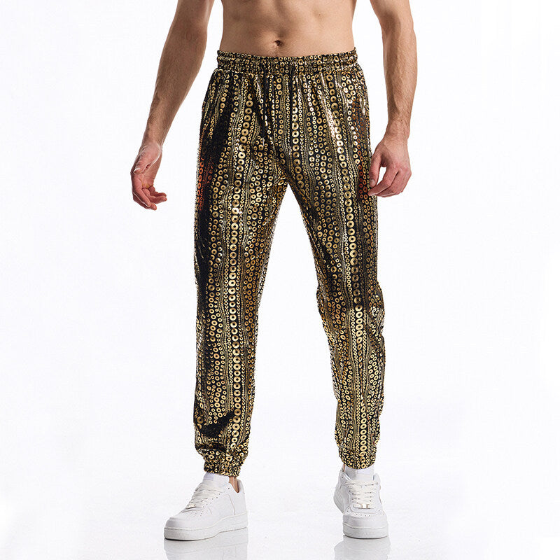 Glitzernde Party-Hose mit Hosenträgern für Herren