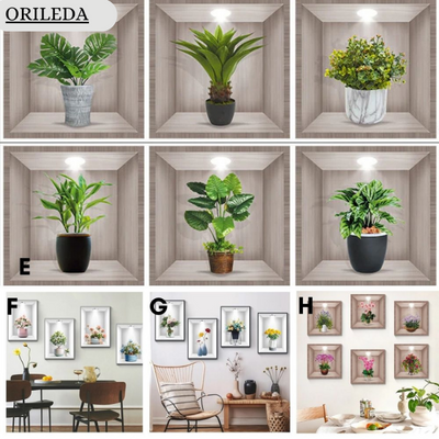 GroveLuxe| 3D-Wandpflanzenaufkleber