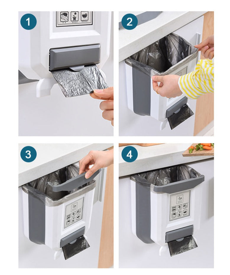 SnapBin™ - Hängender klappbarer Mülleimer für die Küche