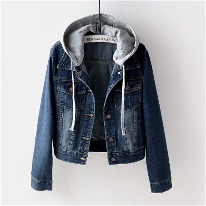 Clarissa - Denim damen jacke mit abnehmbarer kapuze
