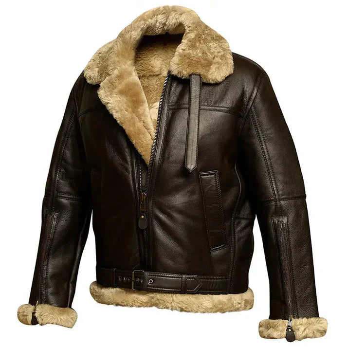 Tavon - Bequeme lederjacke im bomber-stil für herren