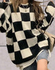 Amalija - Damen strickpullover mit karomuster