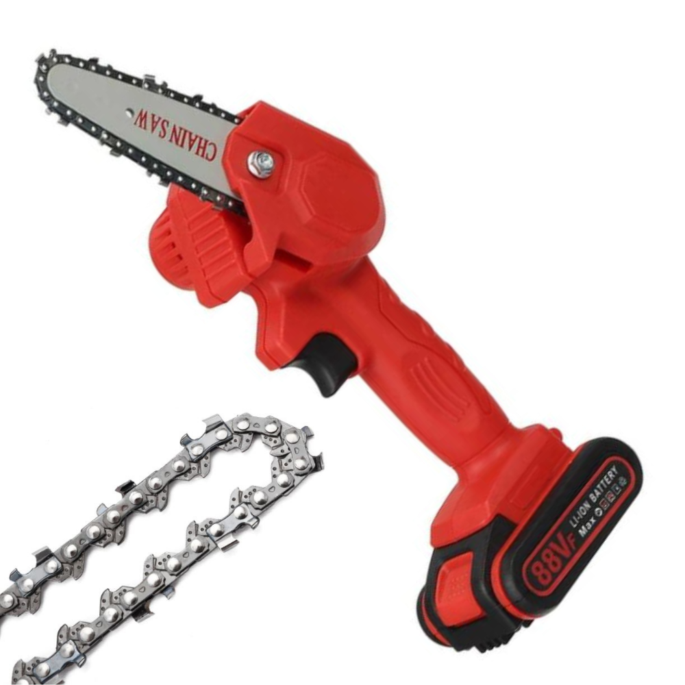 Unisex-Akku-Kettensäge mit wiederaufladbarem Akku 88 V