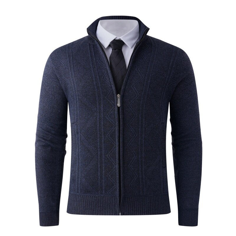 Herren Strickjacke mit Zipper und Muster