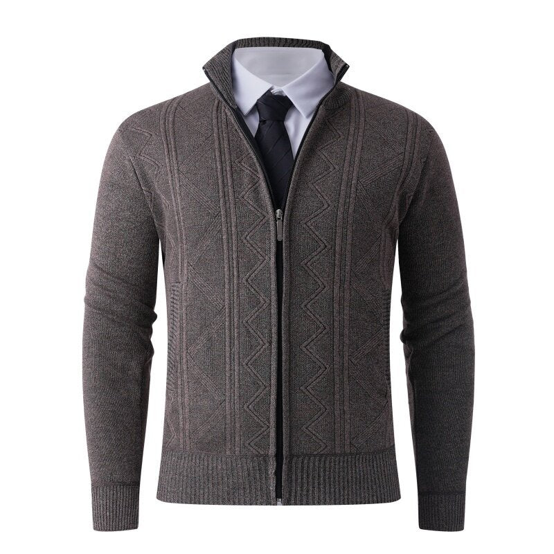Herren Strickjacke mit Zipper und Muster