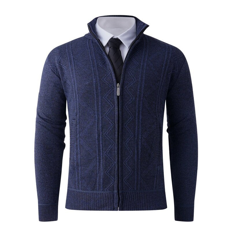 Herren Strickjacke mit Zipper und Muster