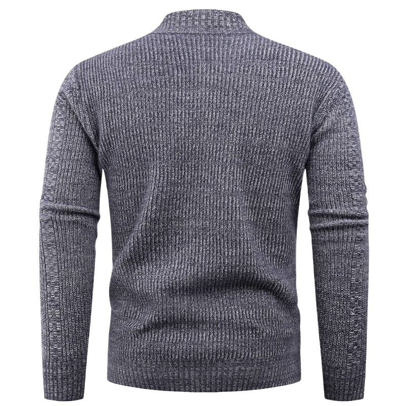 Herren Strickpullover mit Stehkragen und Reißverschluss