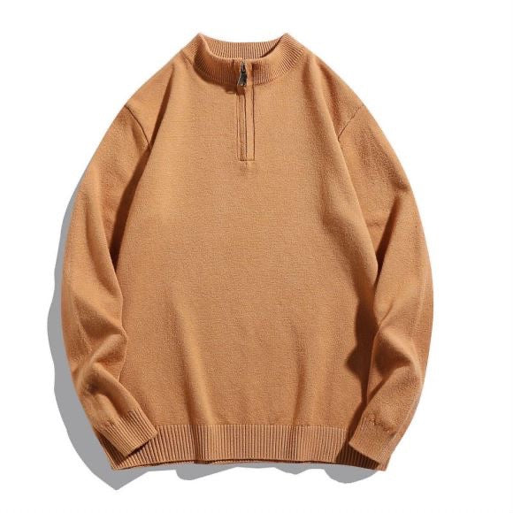 Herrenpullover mit Stehkragen und Reißverschluss