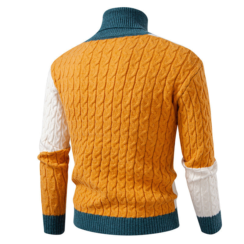 Hochwertiger Strickpullover für Herren im Color-Block-Design