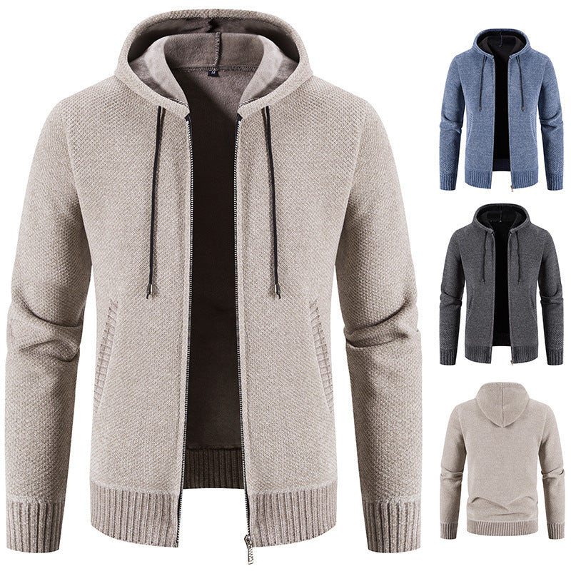 Hoodie-Kardigan für Herren mit Struktur