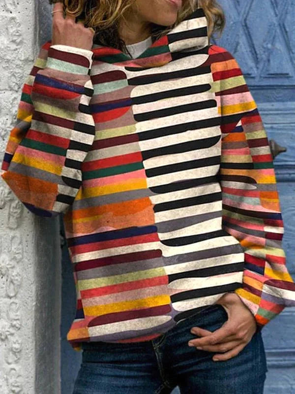 Mae - Mehrfarbiger kapuzenpullover