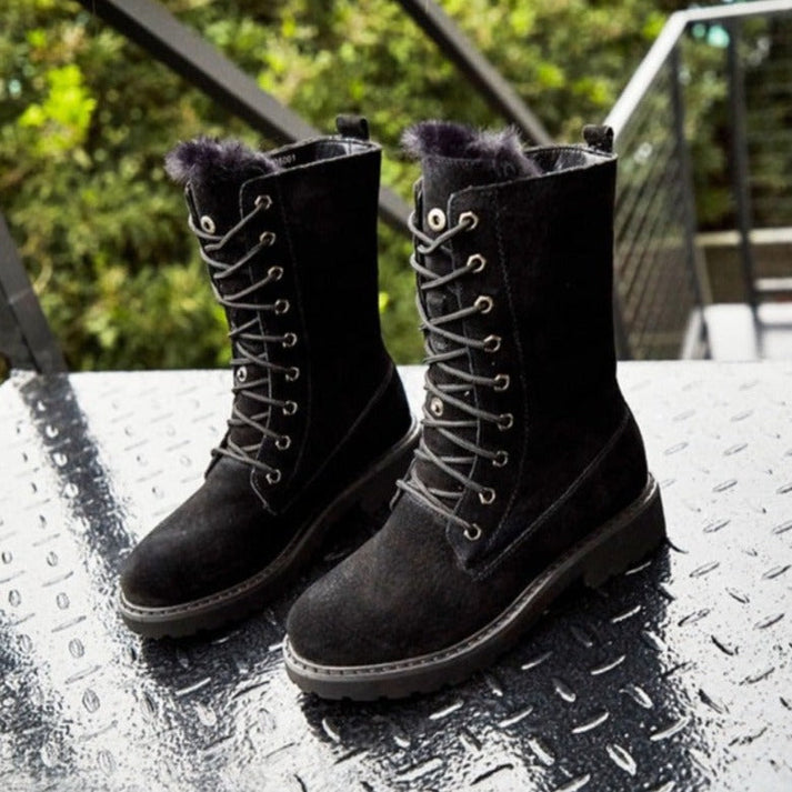 Hochwertige Damen Boots aus Wildleder