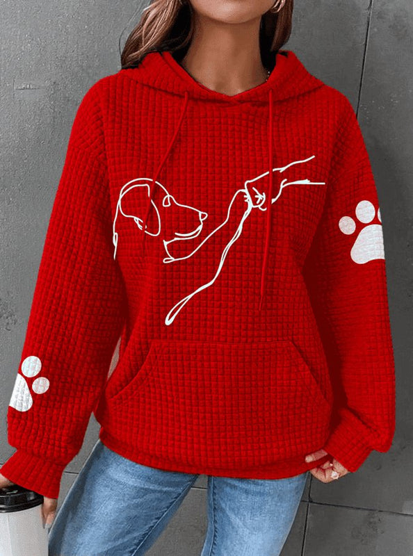 Kapuzenpulli mit Hunde-Print für Damen